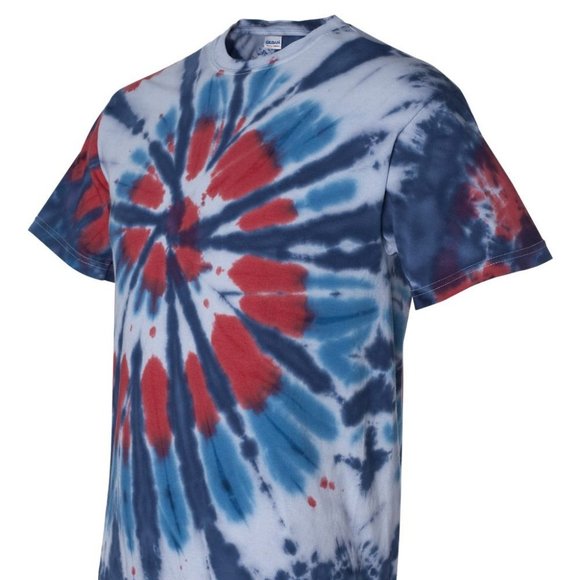 Plus Red, White, Blue Tie Dye Unisex T Shirt Cotton Sizes XL-3XL Fourth of July - Picture 2 of 3